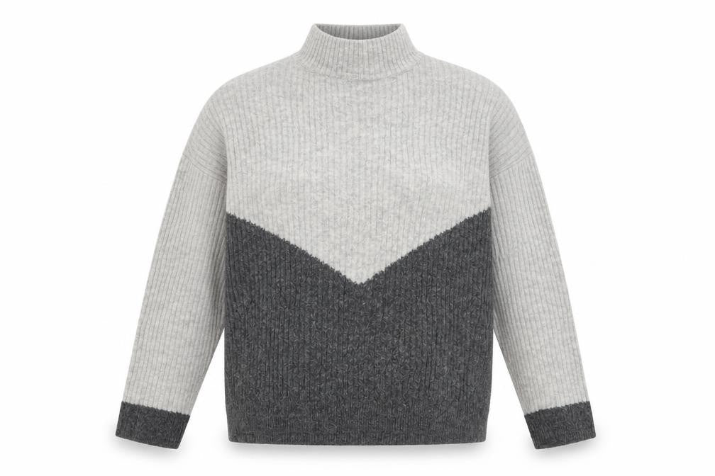 Marks and Spencer Womens Grey High Neck Acrylic Pullover Jumper Size S