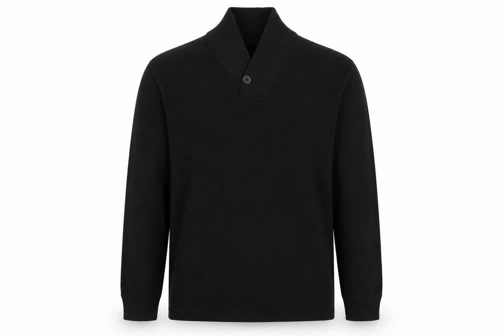 Marks and Spencer Mens Black High Neck Cotton Pullover Jumper Size M
