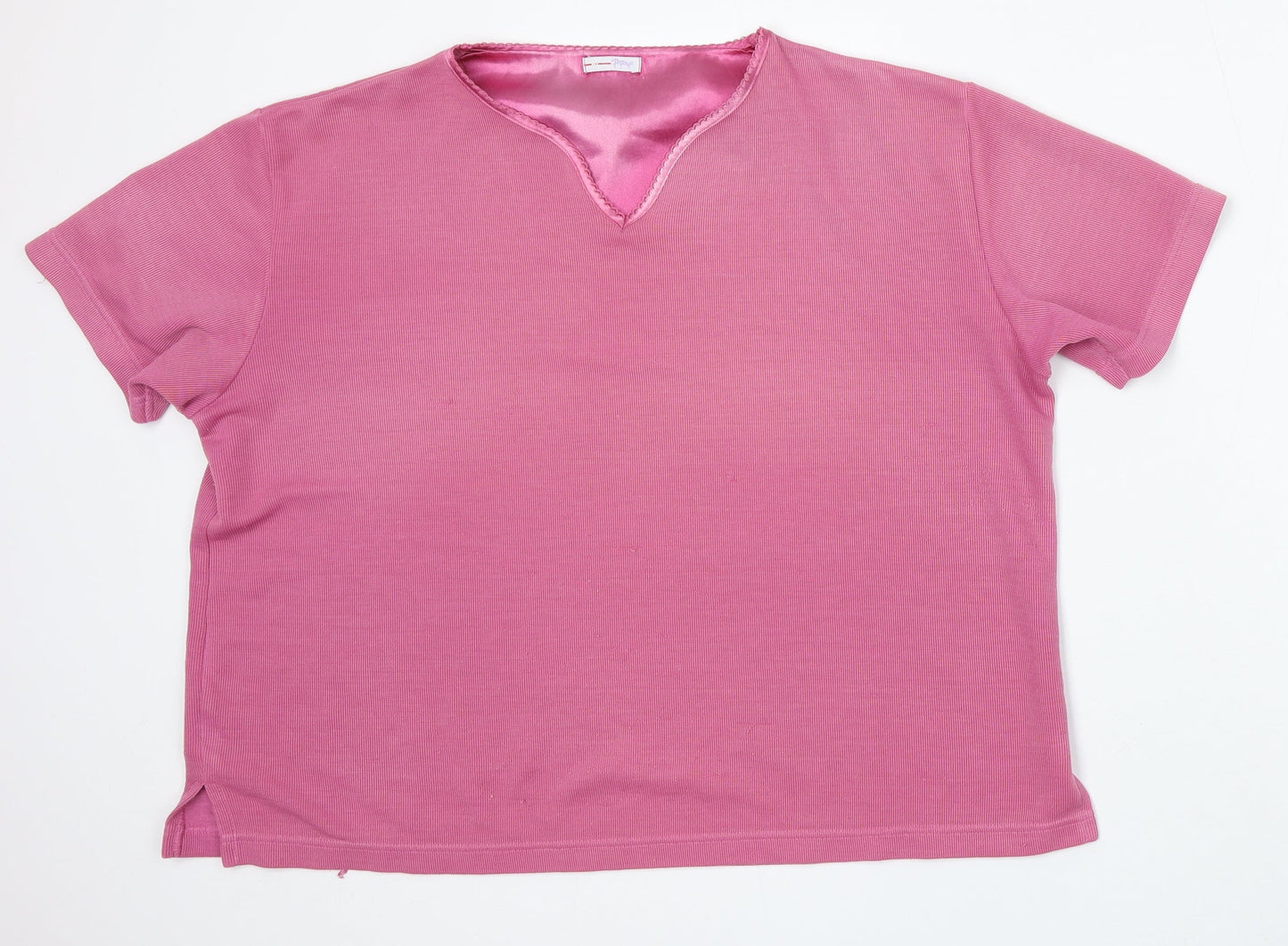 Papaya Womens Pink V-Neck Acrylic Pullover Jumper Size 16