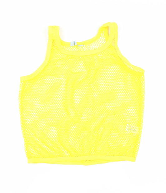 Atmoshphere Womens Yellow Polyester Basic Tank Size 14 Scoop Neck