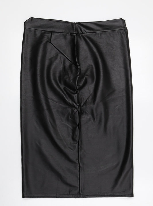 Vestidos Womens Brown Polyester Straight & Pencil Skirt Size XL - XXL, Fake Leather