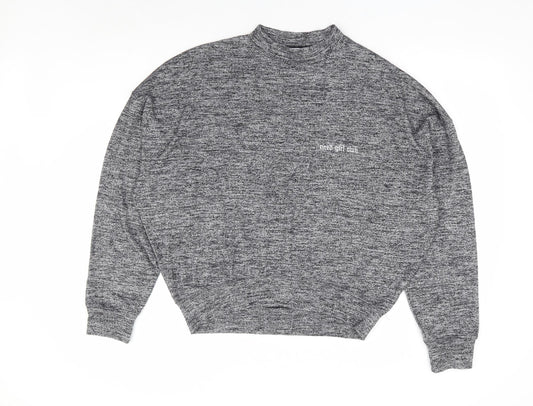 J Genevieve Womens Grey Polyester Pullover Sweatshirt Size L Pullover - Tired Girl Club, Batwing