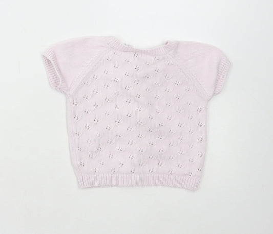 name it Girls Pink Cotton Cardigan Jumper Size 6-9 Months Button