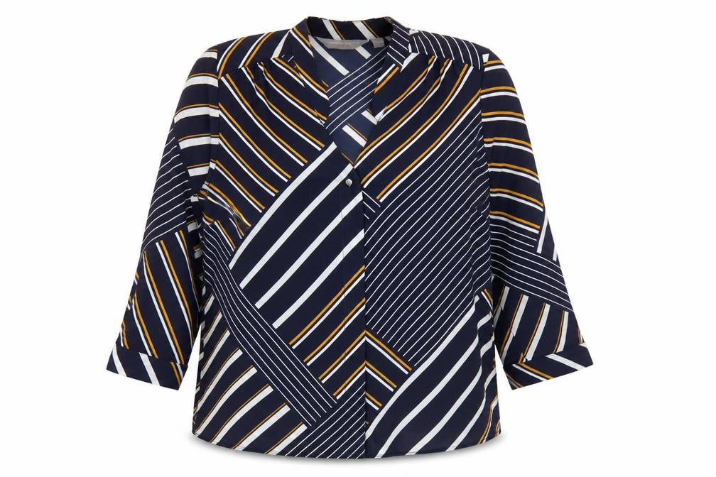 Dorothy Perkins Womens Multicoloured Geometric Polyester Basic Blouse Size 8 V-Neck