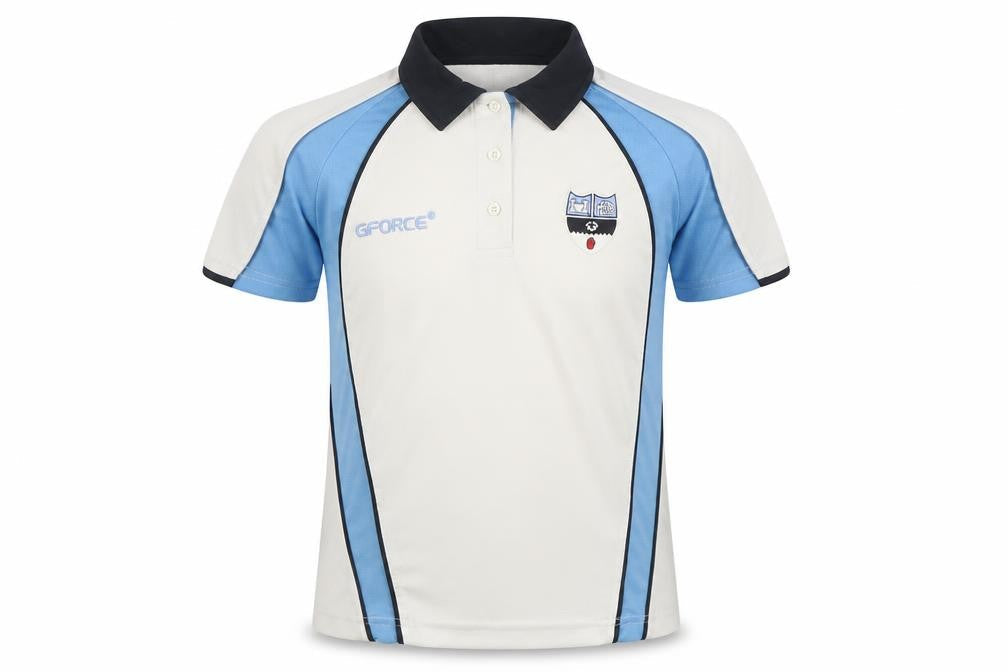 GForce Boys White Polyester Basic Polo Size 9-10 Years Collared Button