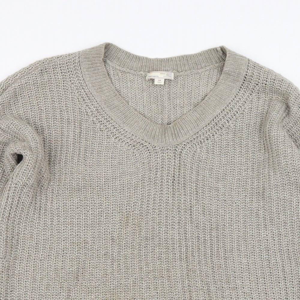 Gap Womens Beige V-Neck Cotton Pullover Jumper Size S