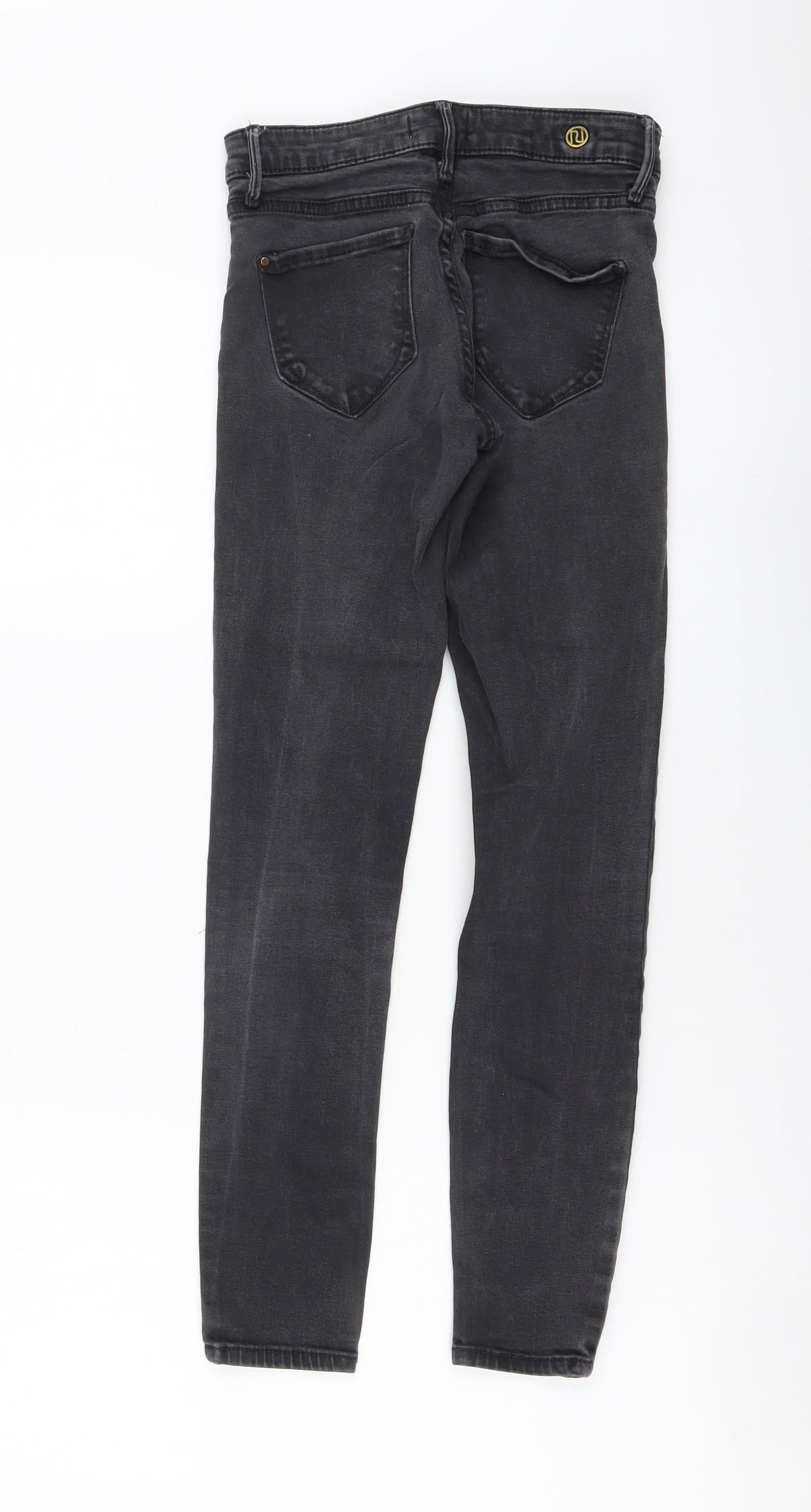 River Island Womens Grey Cotton Skinny Jeans Size 6 L26 in Regular Button