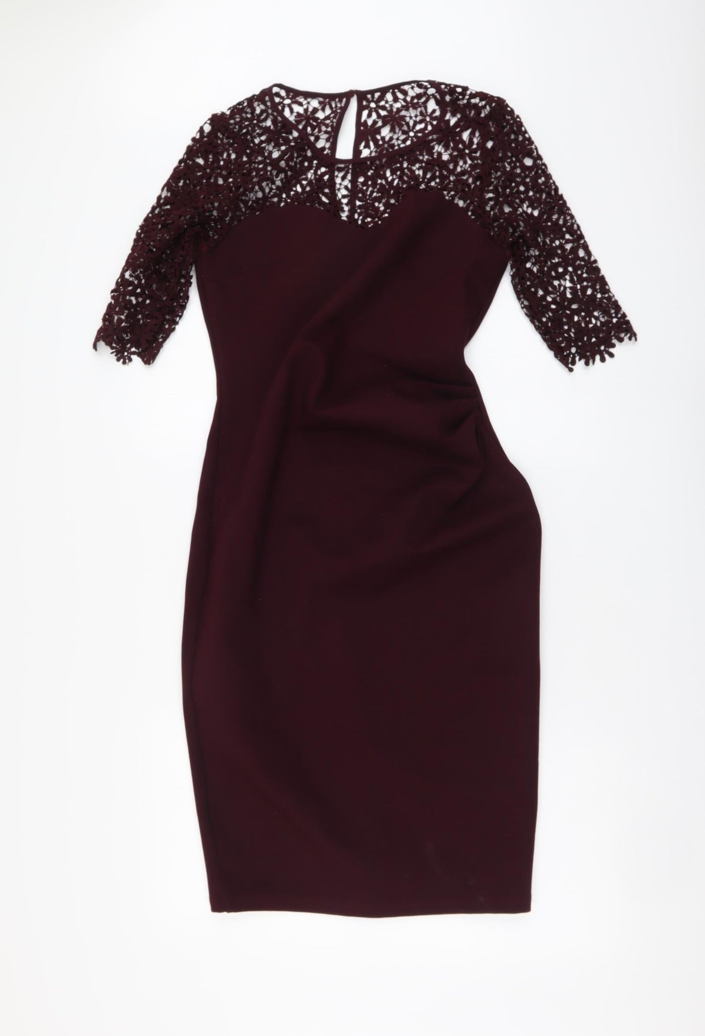 Apricot Womens Red Polyester Bodycon Size 10 Round Neck Zip