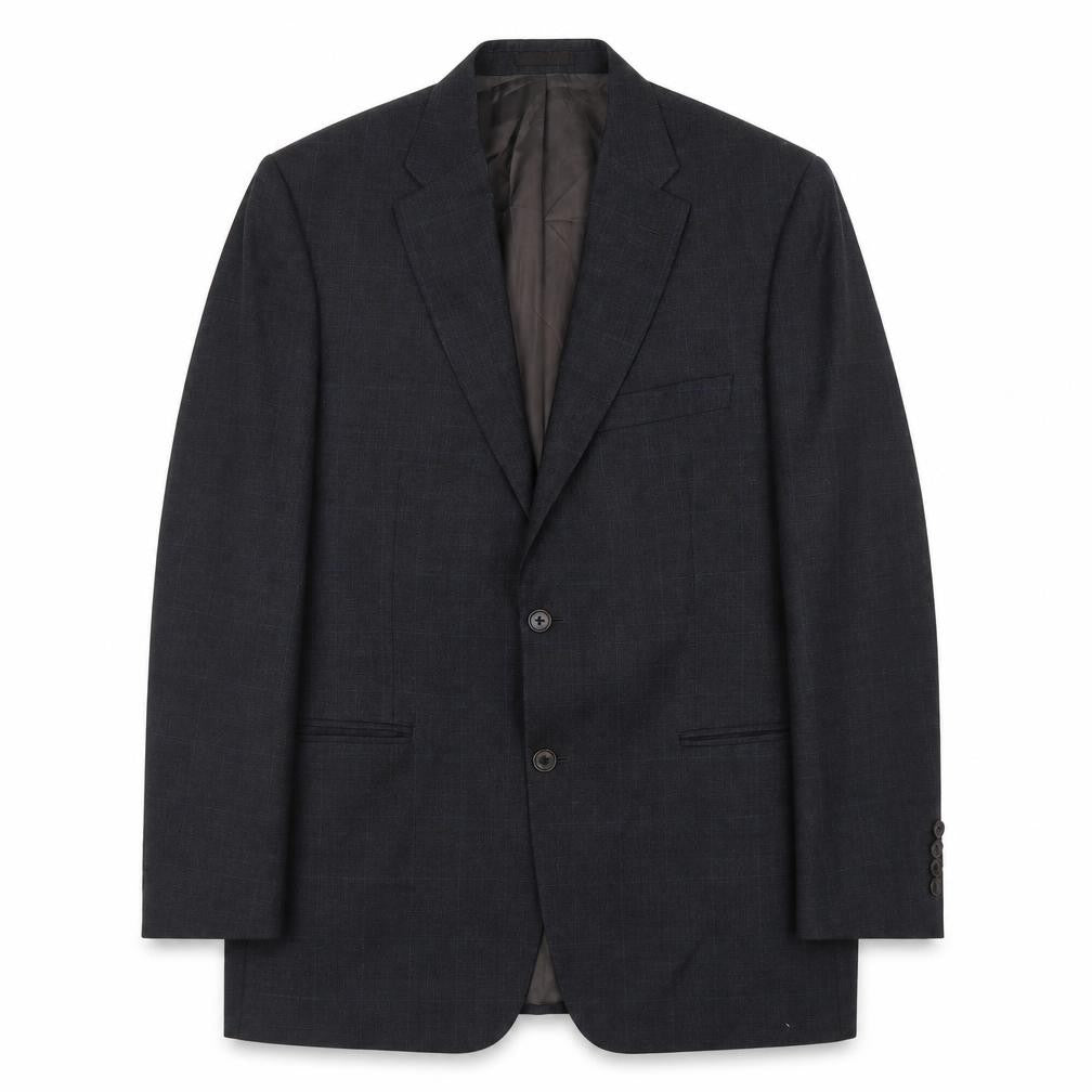 Marks and Spencer Mens Grey Plaid Wool Jacket Suit Jacket Size L