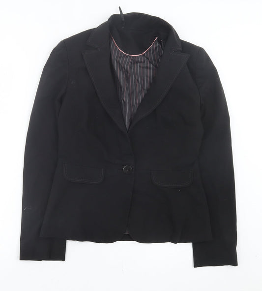 Dorothy Perkins Womens Black Jacket Blazer Size 10 Button