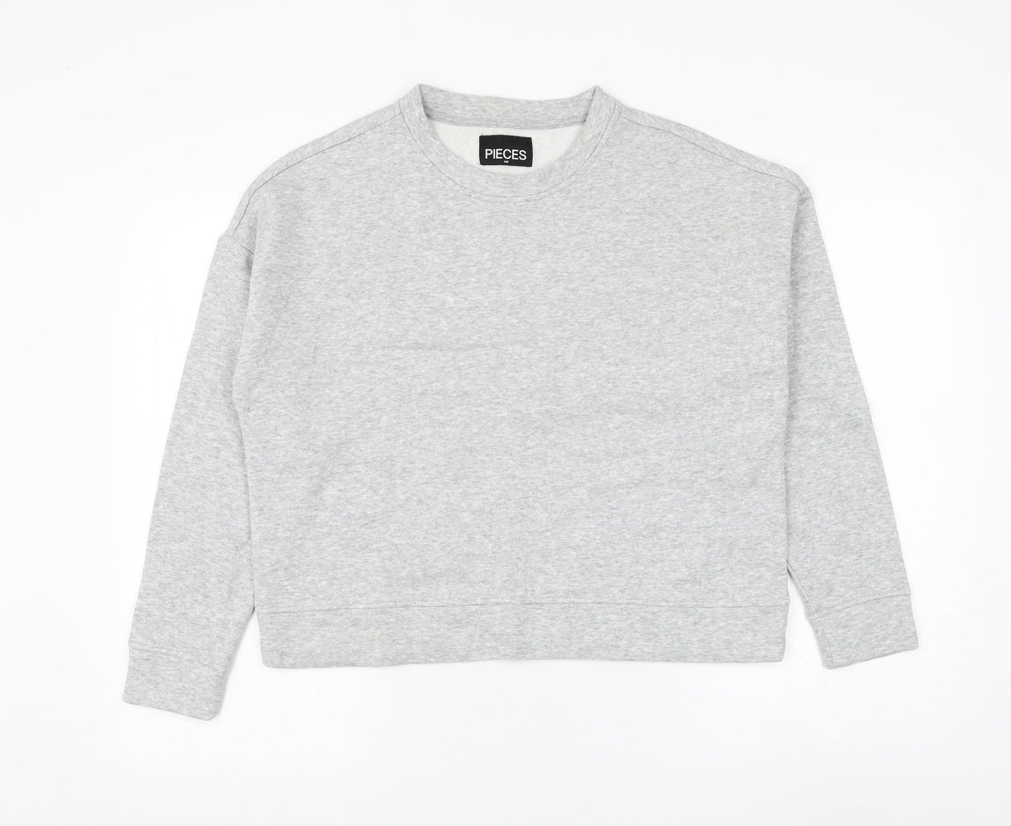 Pieces Womens Grey Cotton Pullover Sweatshirt Size XS Pullover