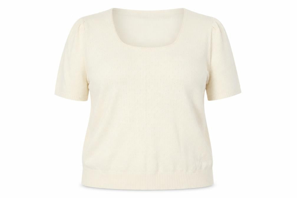 Duke Womens Ivory Round Neck Cotton Pullover Jumper Size 18
