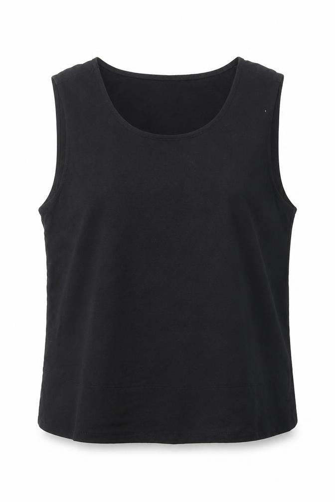 Steilmann Womens Black Viscose Basic Tank Size 12 Round Neck