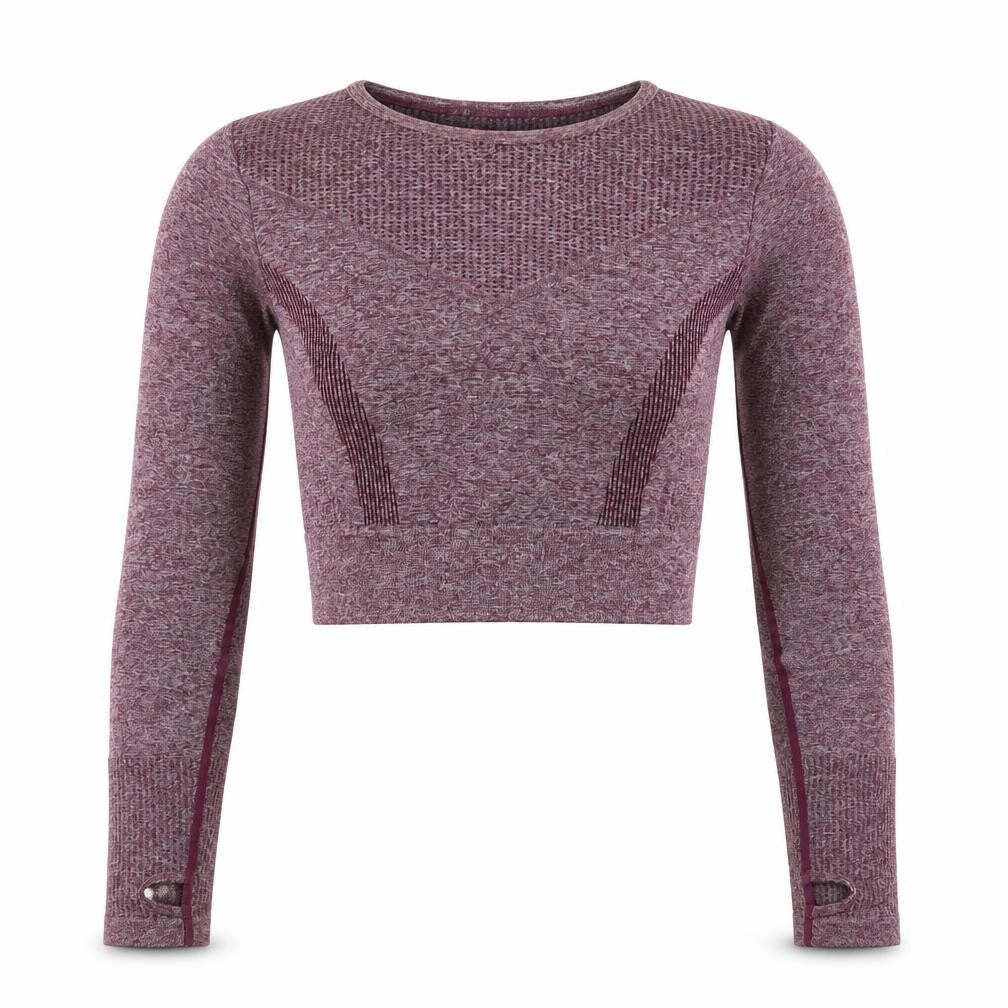 PRETTYLITTLETHING Womens Purple Polyamide Cropped T-Shirt Size L Round Neck Pullover
