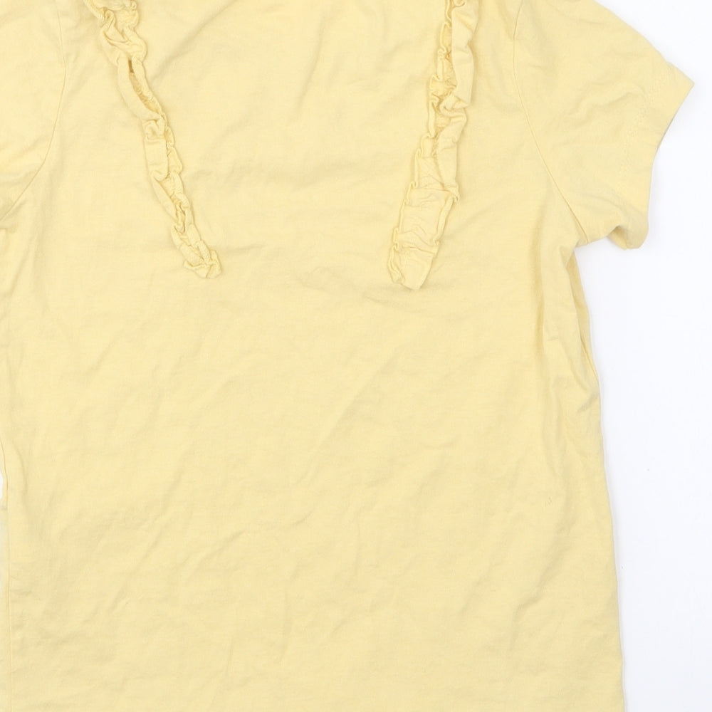Primark Girls Yellow Polyester Basic T-Shirt Size 9-10 Years Round Neck Pullover