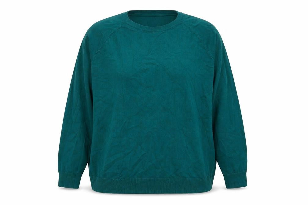 Dunnes Womens Green Round Neck Cotton Pullover Jumper Size 2XL