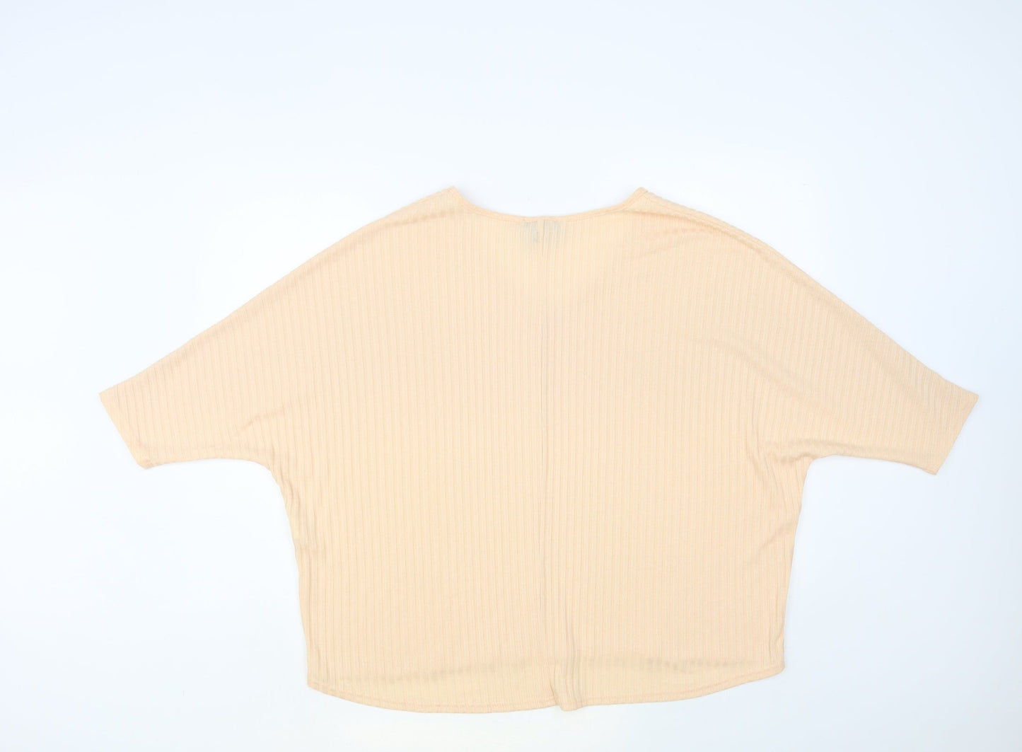 New Look Womens Orange V-Neck Polyester Pullover Jumper Size M