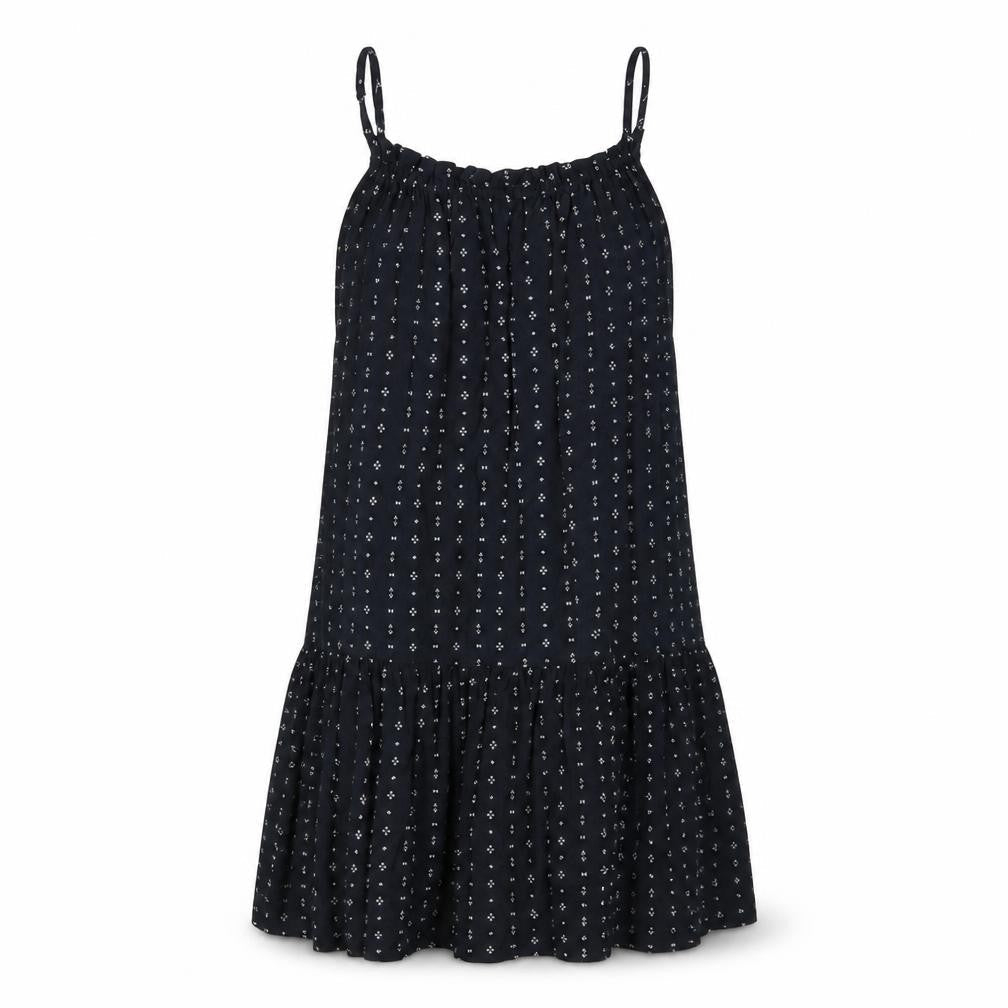 H&M Womens Blue Geometric Viscose Slip Dress Size 8 Square Neck Pullover