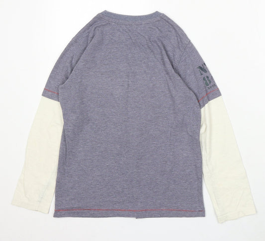 George Girls Blue Cotton Basic T-Shirt Size 9-10 Years Round Neck - Authentic Crafted for Style