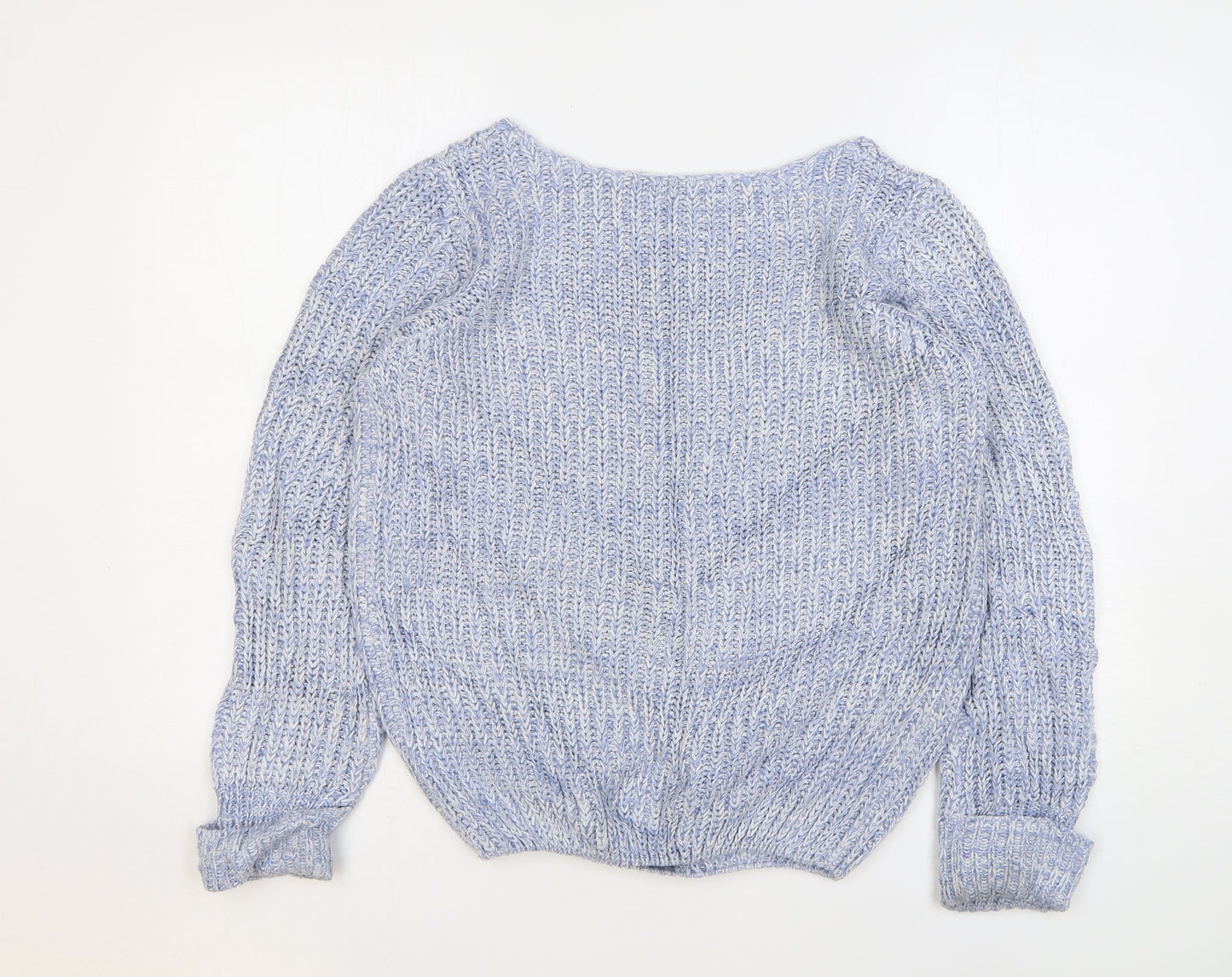 Fluid Womens Blue Round Neck Acrylic Pullover Jumper Size 12