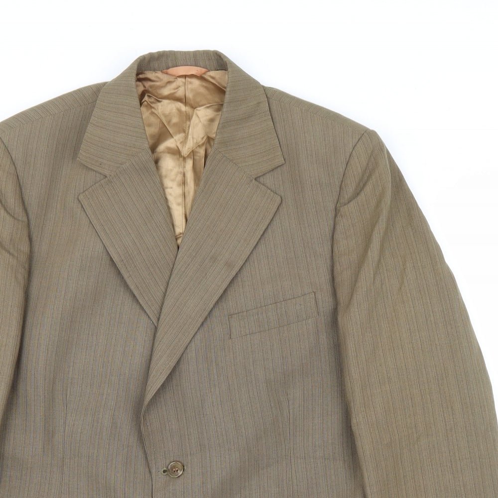 Charles Blades Mens Brown Polyester Jacket Suit Jacket Size 36