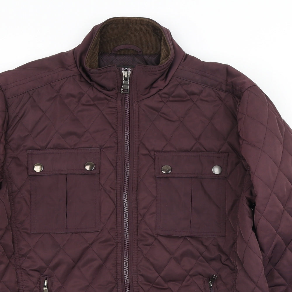Dunnes Stores Womens Purple Quilted Coat Size M Zip