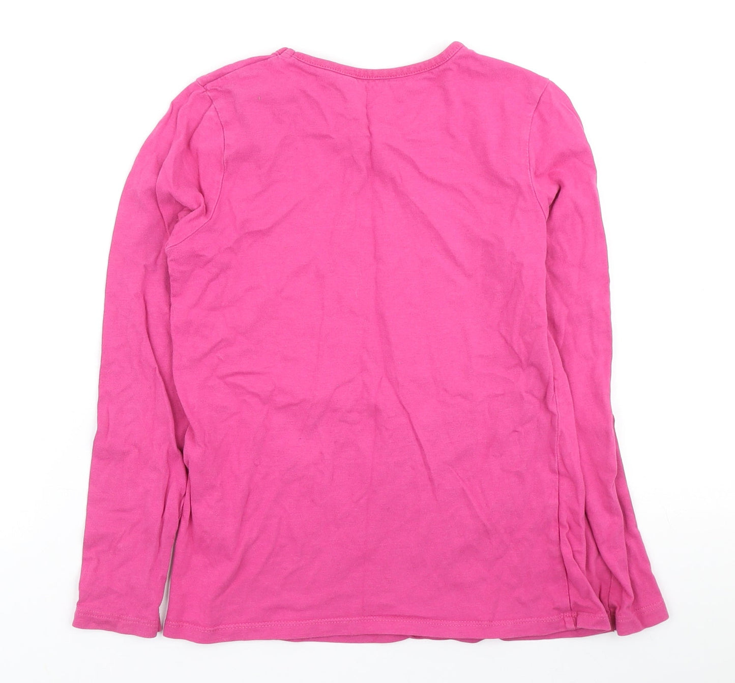 George Girls Pink Cotton Pullover Casual Size 9-10 Years Round Neck - Embellished sleeve detail