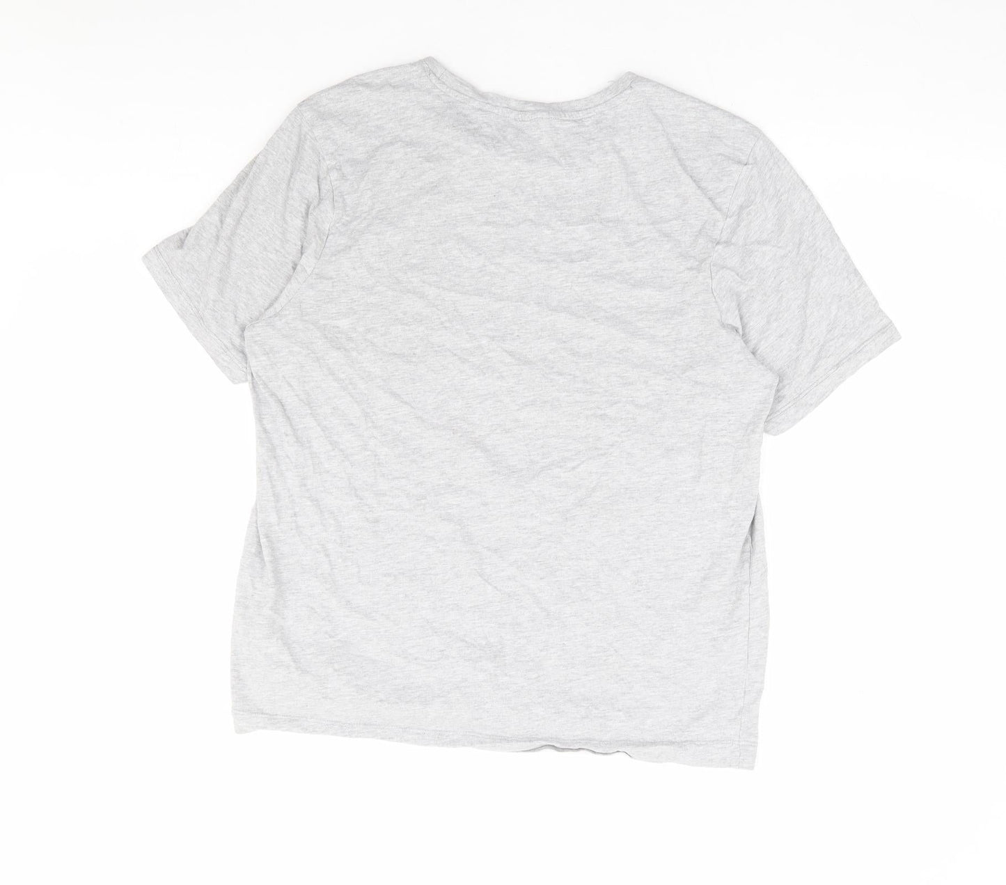 Slazenger Womens Grey Cotton Basic T-Shirt Size M Round Neck