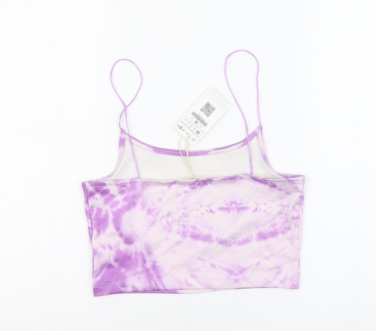 STR Womens Purple Polyester Cropped Tank Size M Square Neck