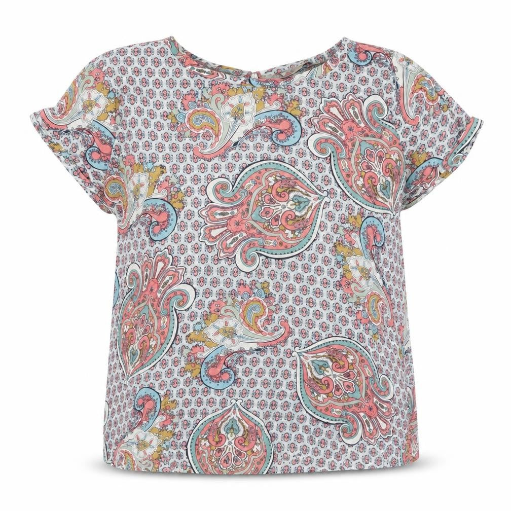 Marks and Spencer Womens Multicoloured Paisley Polyester Basic Blouse Size M Round Neck