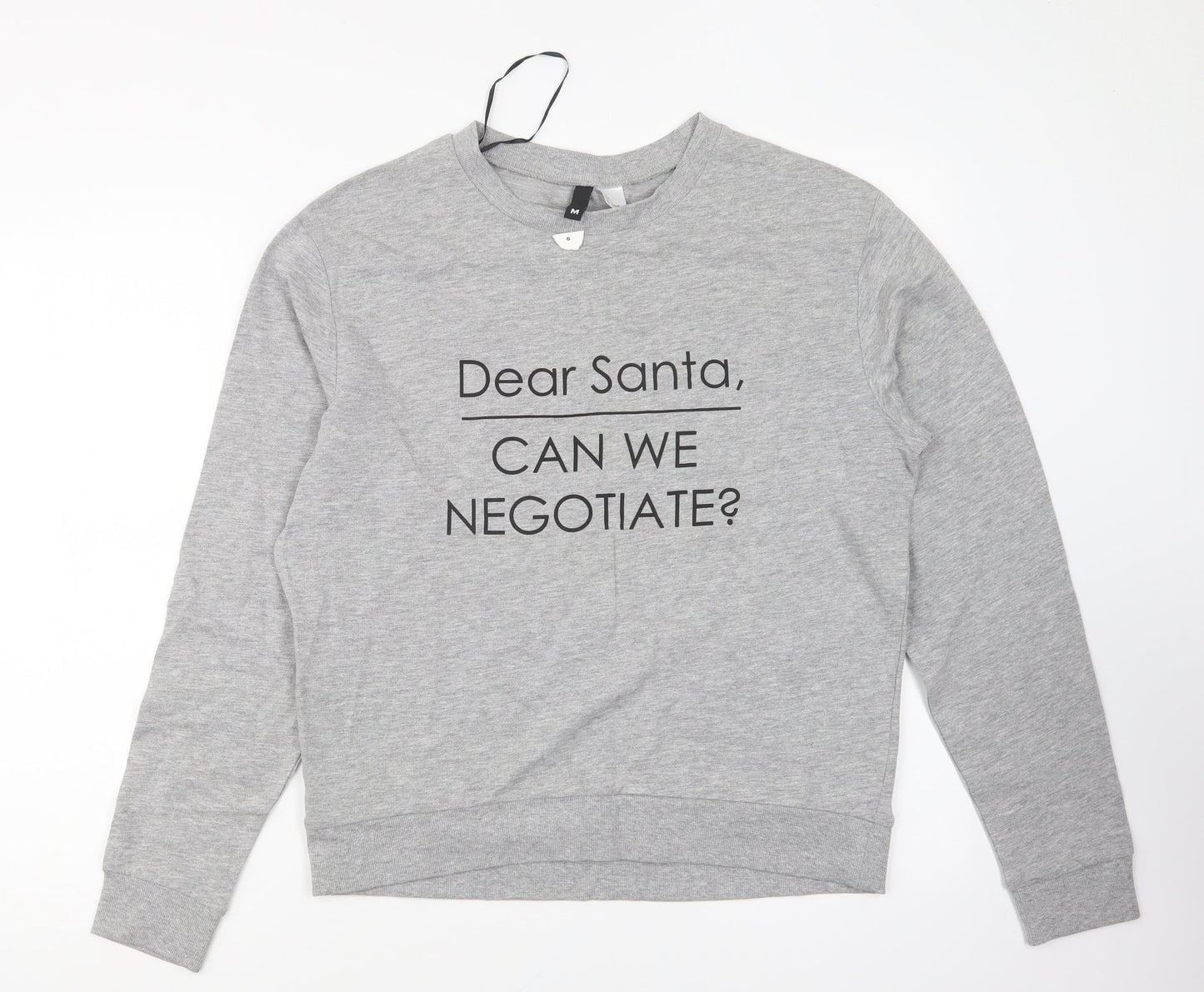 H&M Womens Grey Cotton Pullover Sweatshirt Size M Pullover - Christmas