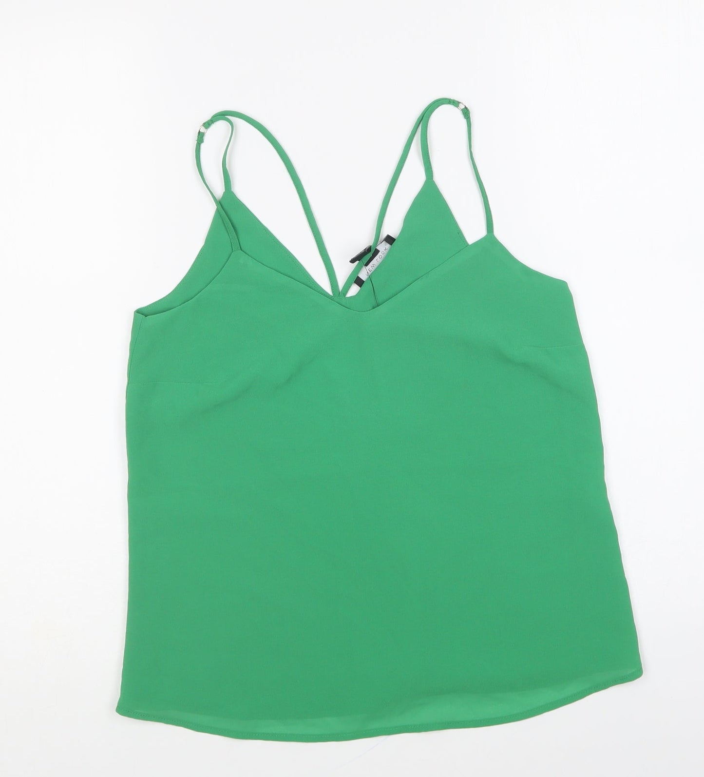 New Look Womens Green Polyester Camisole Blouse Size 4 V-Neck