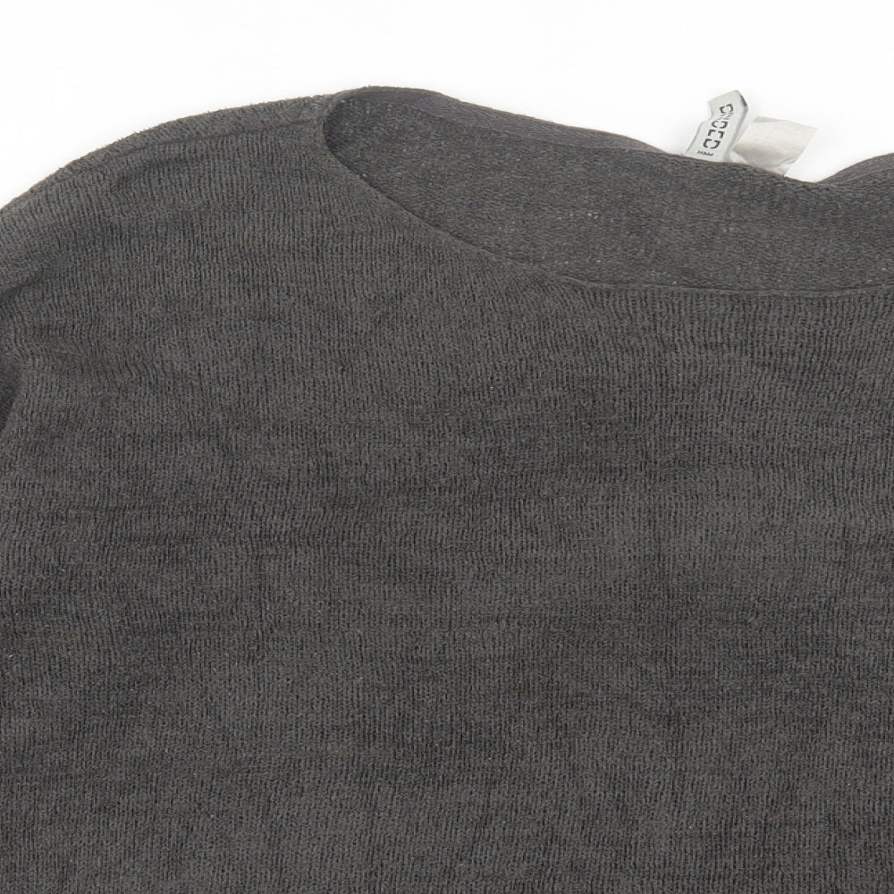 H&M Womens Grey Boat Neck Acrylic Pullover Jumper Size S