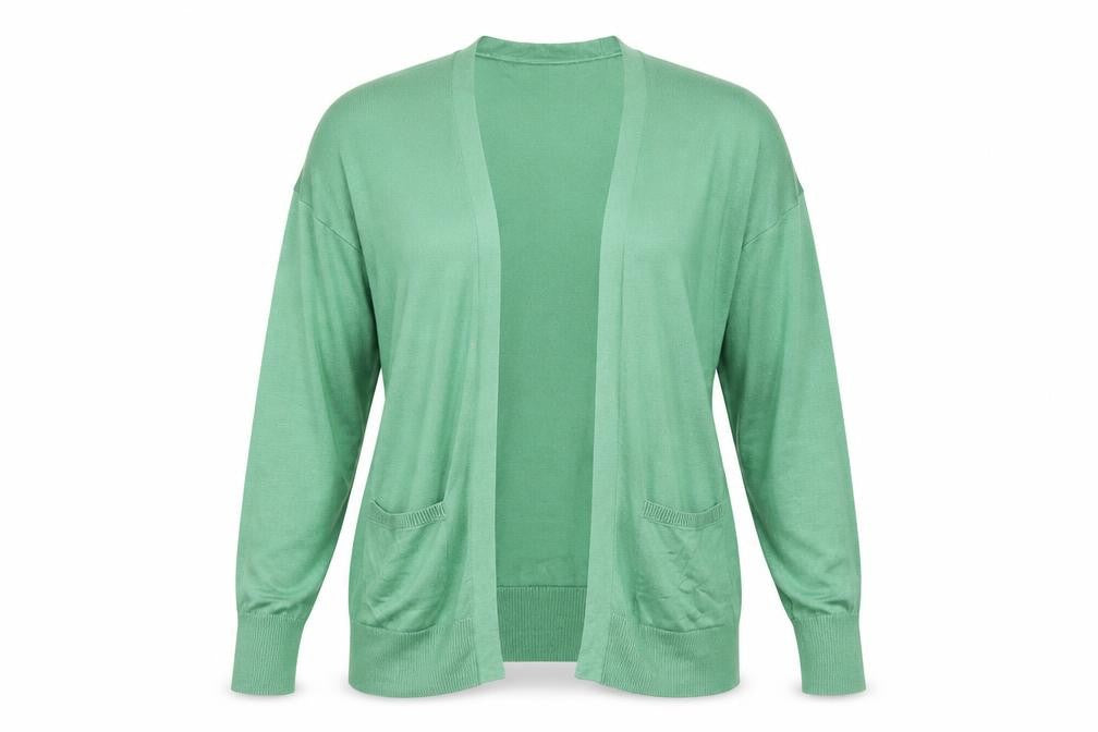 Marks and Spencer Womens Green V-Neck Acrylic Cardigan Jumper Size S