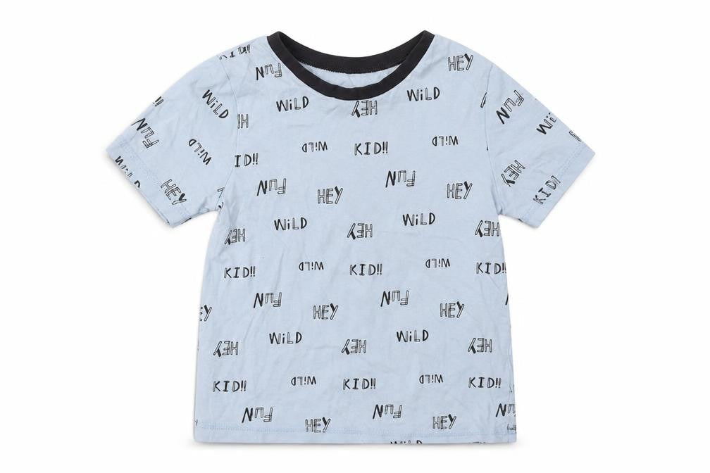 George Boys Blue Geometric Cotton Basic T-Shirt Size 4-5 Years Round Neck Pullover - Hey Fun Wild