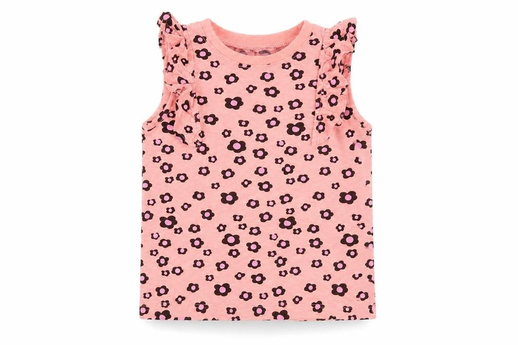 Dunnes Girls Pink Floral Cotton Pullover Tank Size 3-4 Years Crew Neck Pullover