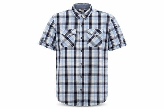 Lee Cooper Mens Blue Plaid Cotton Button-Up Size M Collared Button