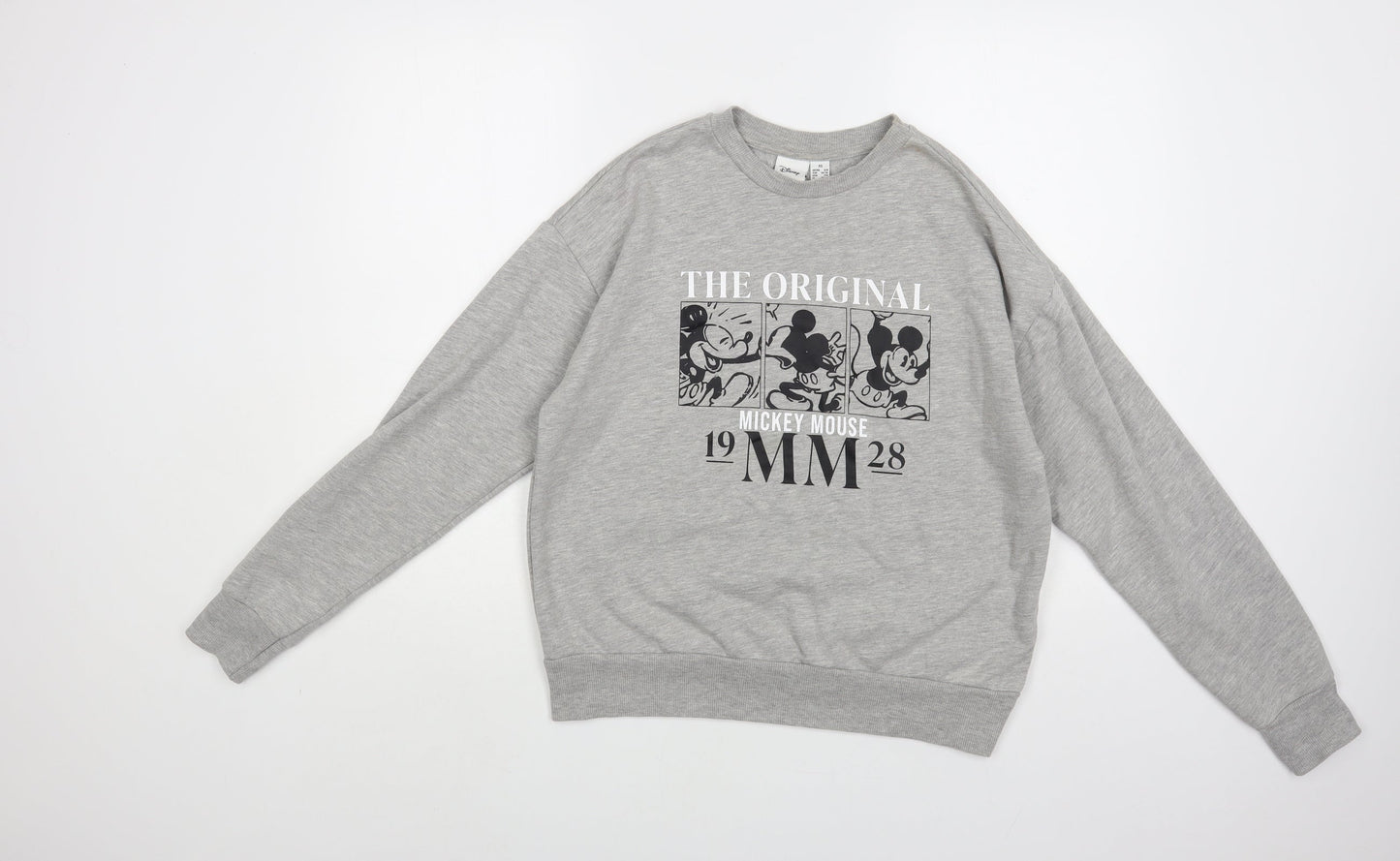 Primark Womens Grey Cotton Pullover Sweatshirt Size 6 Pullover - Mickey Mouse