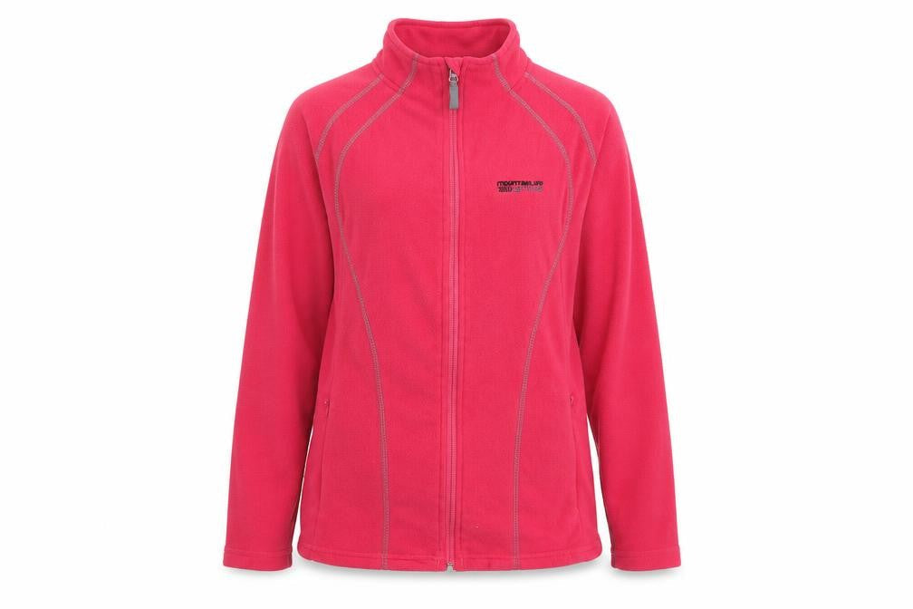 Womens UK 12 Regular Mountain Life Pink Full Zip Sweatshirt