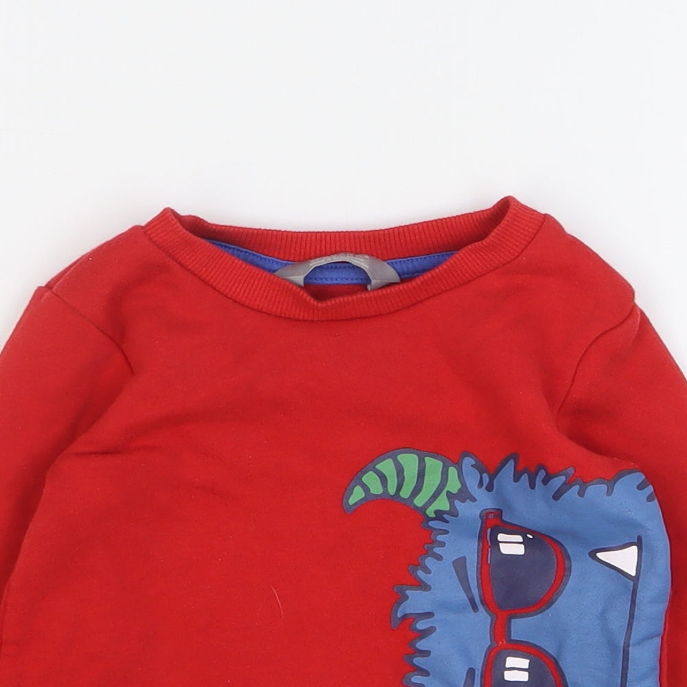 Primark Boys Red Cotton Pullover Sweatshirt Size 2-3 Years Pullover - Monster
