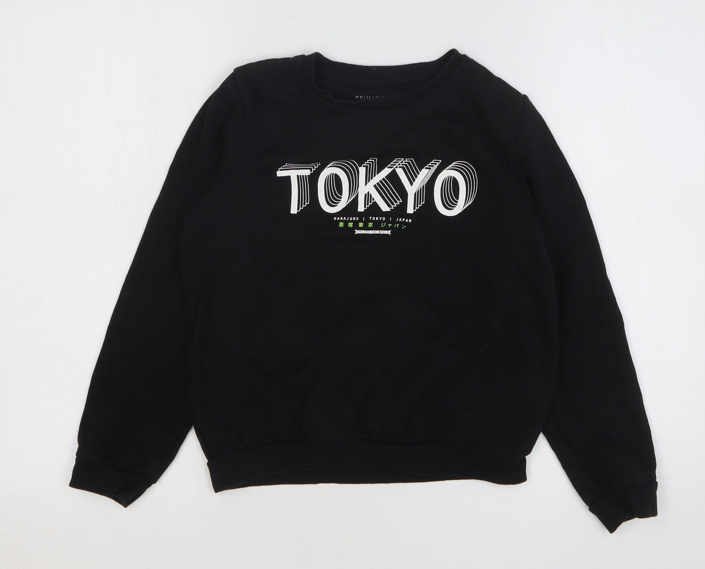 Primark Boys Black Cotton Pullover Sweatshirt Size 10-11 Years Pullover - Tokyo