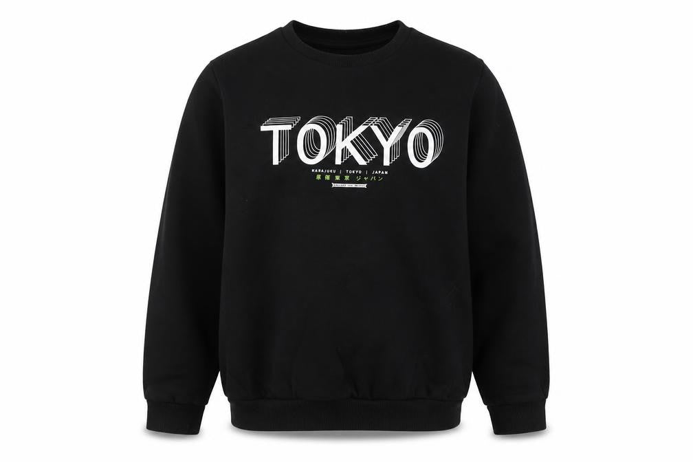 Primark Boys Black Cotton Pullover Sweatshirt Size 10-11 Years Pullover - Tokyo