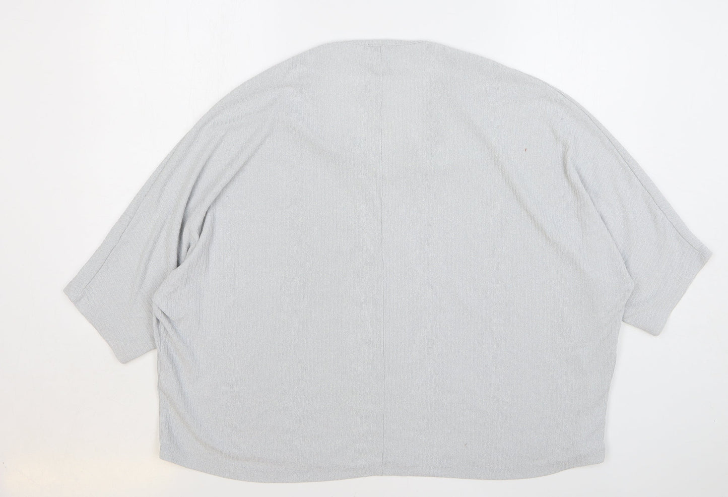 New Look Womens Grey Viscose Basic T-Shirt Size L V-Neck