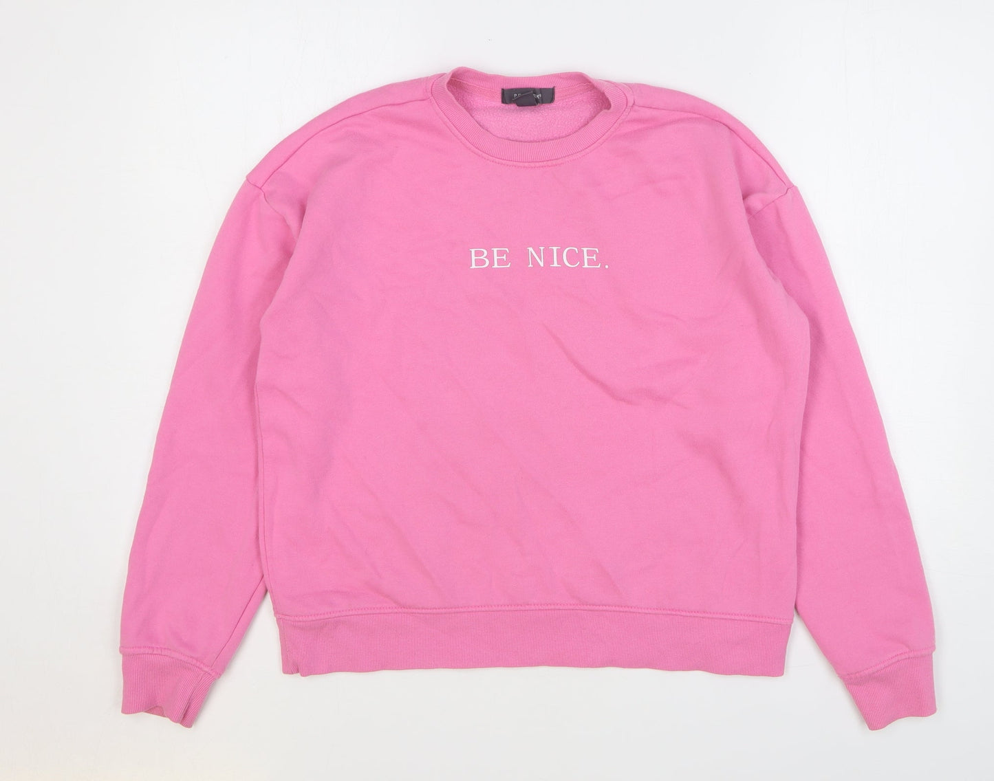 Primark Womens Pink Cotton Pullover Sweatshirt Size 6 Pullover - Be Nice