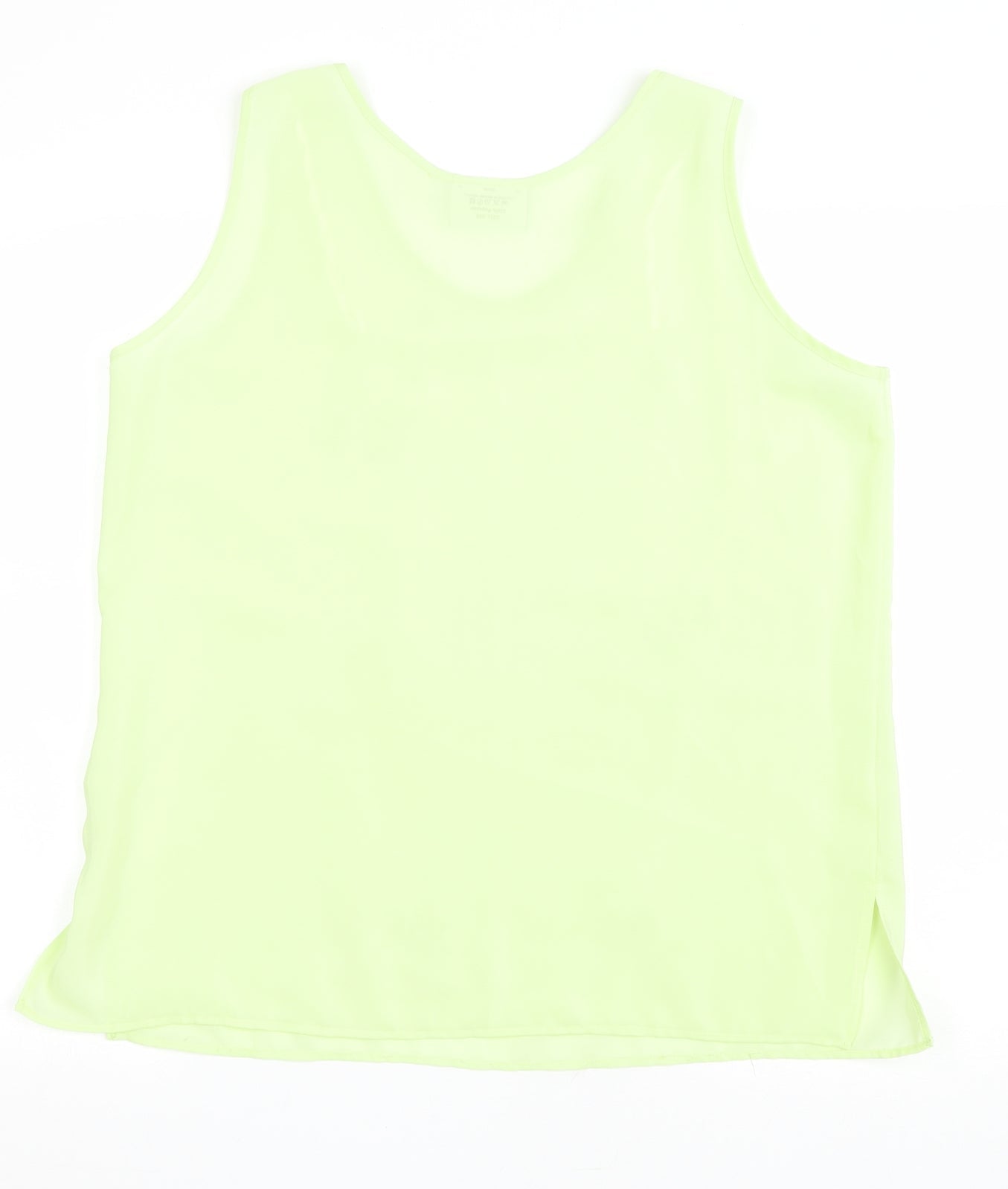 Sara Neal Womens Green Floral Polyester Basic T-Shirt Size 16 Scoop Neck