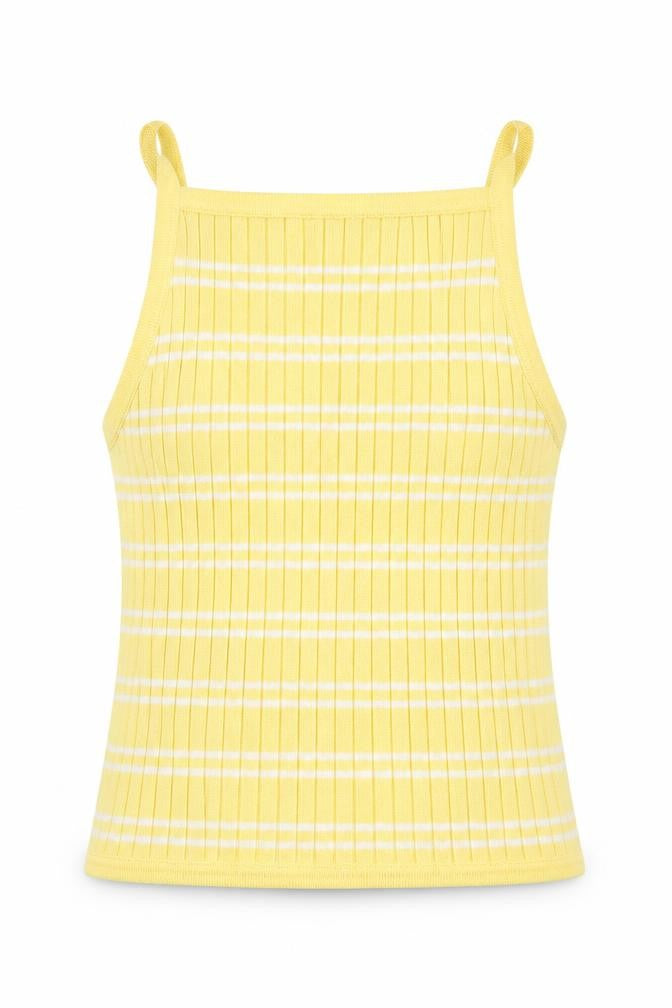 H&M Girls Yellow Striped Camisole Tank Size 10-11 Years Square Neck