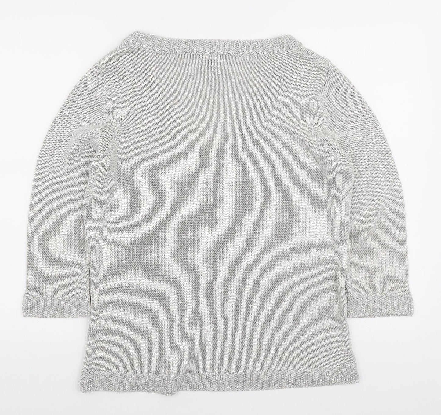 Marks and Spencer Womens Grey V-Neck Acrylic Pullover Jumper Size 12
