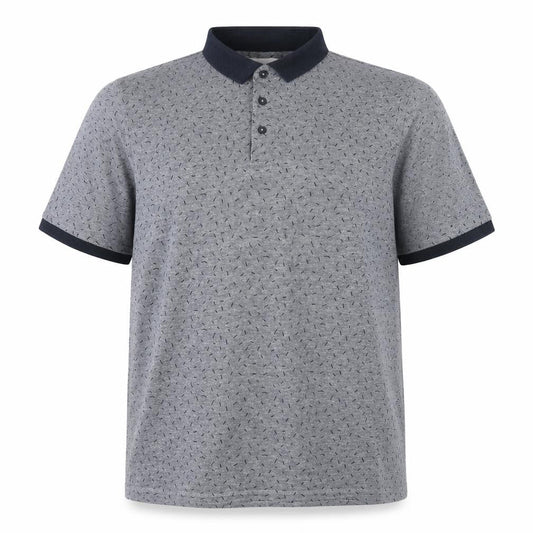 RESERVED Mens Grey Geometric Cotton Polo Size 2XL Collared Button