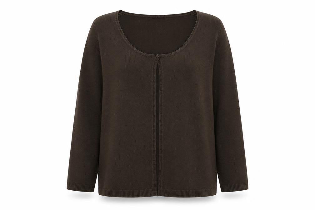 Essence Womens Green Round Neck Polyester Cardigan Jumper Size XL