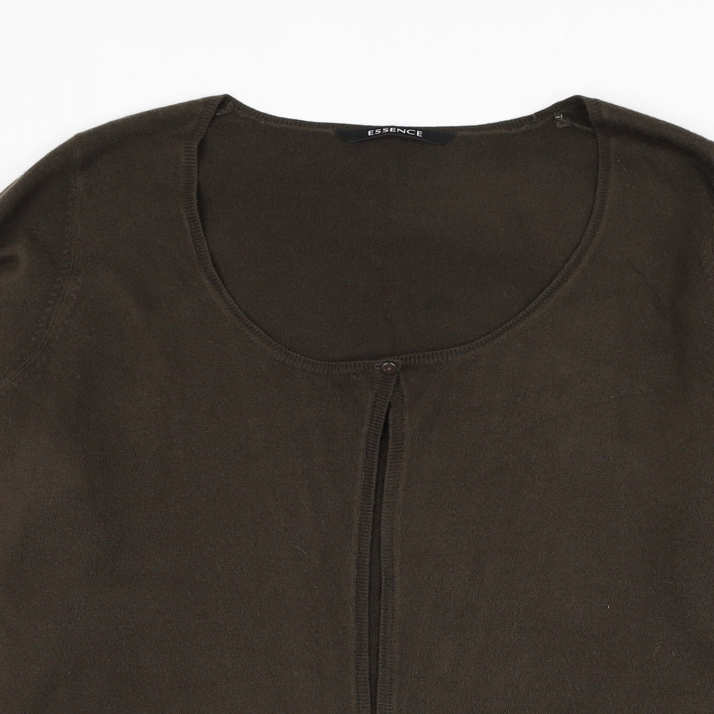 essence Womens Green Round Neck Polyester Cardigan Jumper Size XL